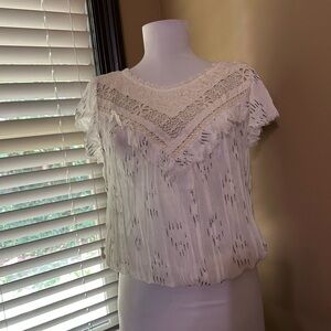 Kimchi Blue Cream Lace Blouse Urban outfitters